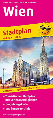 Wien: Touristischer Stadtplan mit Sehenswürdigkeiten und Straßenverzeichnis. 1:16.000 (Stadtplan: SP)