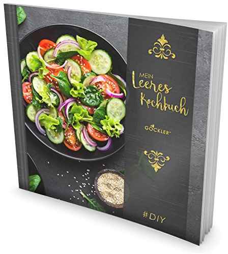 GOCKLER® Leeres Kochbuch: Ein Rezeptbuch zum Selbstgestalten / Selberschreiben • Für 100 Lieblingsrezepte, mit Register uvm. • DesignArt „Frischer Salat“ • Softcover, ca. 21 x 21 cm