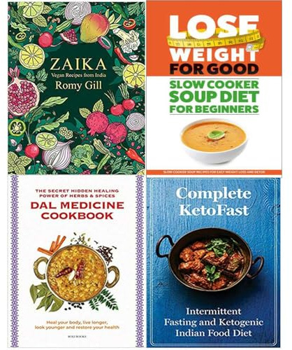 Zaika [Hardcover], Lose Weight Fast The Slow Cooker Spice-Guy Curry Diet Recipe Book, Dal Medicine Cookbook, Complete KetoFast 4 Books Collection Set