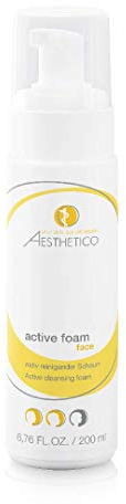 AESTHETICO active foam 200 ml - Reinigungsschaum für Akne, unreine und fettige Haut, porentiefe Gesichtsreinigung mit Glycolsäure und einem Salicylsäure-Derivat, hautglättend, pH-Wert regulierend
