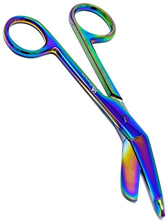 A2ZSCILAB Bandschere, 14 cm, mehrfarbig, regenbogenfarben, Edelstahl