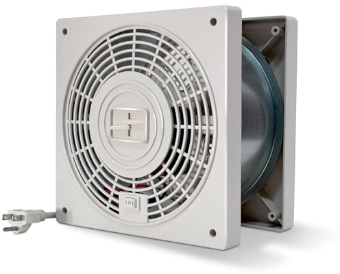 Suncourt ThruWall Room-to-Room Transfer Fan — Quiet Through Wall Vent Fan Improves Air Circulation Between Rooms 100-275 Sq. Ft. | 10’ Power Cord, 2-Speed (TW408)