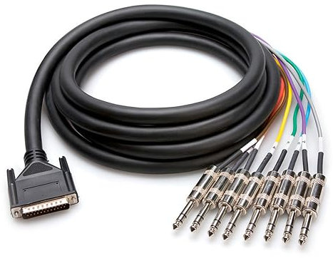 Hosa DTP-802, Balanced Snake, DB25 to 1/4 in TRS, 2 m