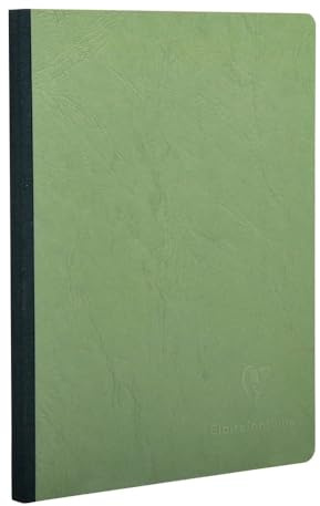 Clairefontaine 795423C Heft A5, Leinen, Age Bag, kariert, 96 Blatt, grün