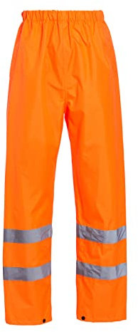 Blackrock Orange Hi Vis Waterproof Overtrousers, Reflective High Viz Visibility Safety Work Trousers Men's & Women's, Rain Waterproof Pants, Workwear Overalls, Fully EN Certified - Size XL