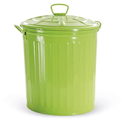 VERDELOOK Bidone per rifiuti con Coperchio, Verde, capienza 18 Litri, Cestino pattumiera immondizia Spazzatura