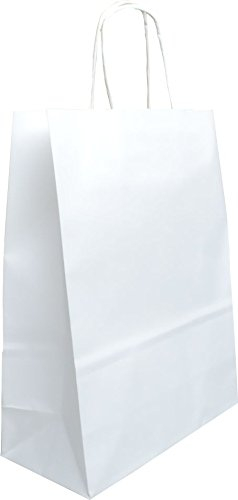 Saphir-Tec Papier-Tragetaschen TOPTWIST 40 x 16 x 45cm - weiß