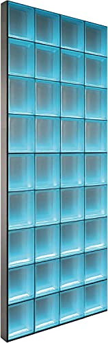 Fuchs Design Light My Wall Duschwand Beleuchtet (Farbwechsel) 97,5x195 cm - Duschtrennwand Glasbaustein Wolke Weiß 1-seitig satiniert 19x19x8 cm