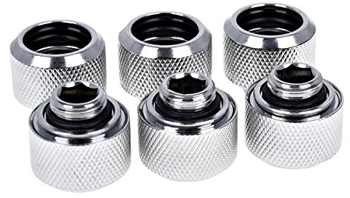 Alphacool Eiszapfen 16mm HardTube Anschraubtülle G1/4 für Plexi- Messingrohre - Chrome Sixpack