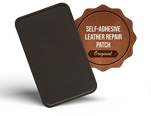 Leder Reparatur Set selbstklebend für Sofa, Autositz – Dunkelbraun 10×6cm | All‑in‑One‑Leder‑Reparaturflicken von MastaPlasta – Polsterqualität, starker deutscher Kleber; keine Werkzeuge nötig