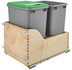 Rev-A-Shelf Wood Pullout Waste Container w/Soft-Close and SERVO-Drive System