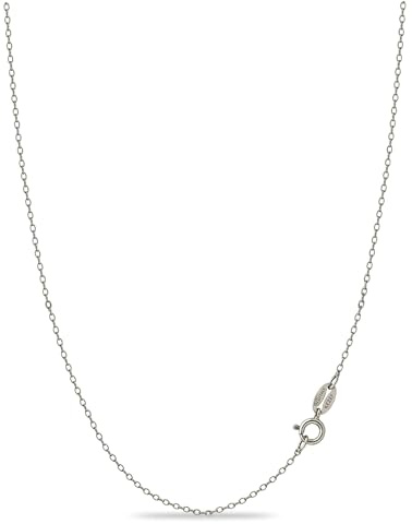 KEZEF 925 collar de cadena de plata de ley para las mujeres, 1,3 mm de plata cadena de cable, 18 pulgadas, con cierre de anillo de resorte, de fabricación italiana