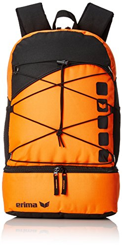 Erima Unisex CLUB 5 Multifunktionsrucksack mit Bodenfach (723365), orange/schwarz, 1