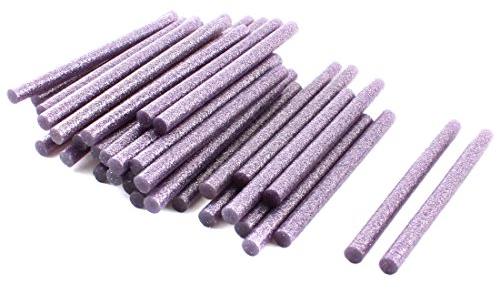 sourcing map 50 Stück Heißklebestift 7mm x 100mm Heißkleber Klebestifte EVA Klebesticks Heissklebepistole für Klebepistole DIY Ersatzsticks Holz Kunststoff Handwerk Hellvioletter Glitzer
