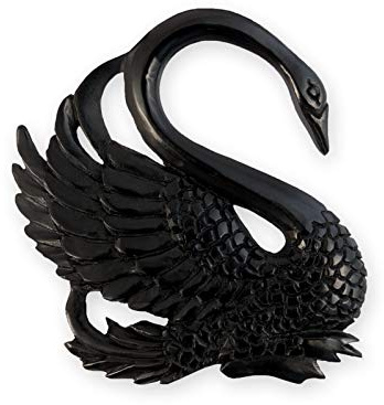Fly Style Piercing Ohr Expander aus Horn oder Knochen - Schwan Dehnschnecke Dehnspirale Dehnungsschnecke Dehnsichel