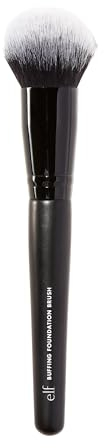 e.l.f. Buffing Foundation Brush, Soft, Synethic, Tapered, Versatile, Buffs, Blurs, Blends, Contours, Evenly Distributes Product, Ergonomically Designed, Wet or Dry Product