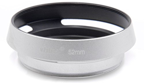 vhbw Lens Hood Suitable for Panasonic Lumix G Vario 45-200 mm 4.0-5.6 Lens Hood Metal 52 mm Silver