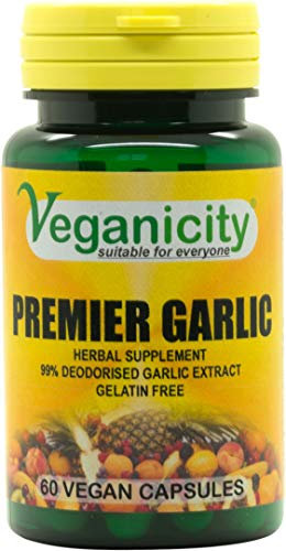 Veganicity Premier Garlic : Digestive Health Plant Supplement : 60 Capsules