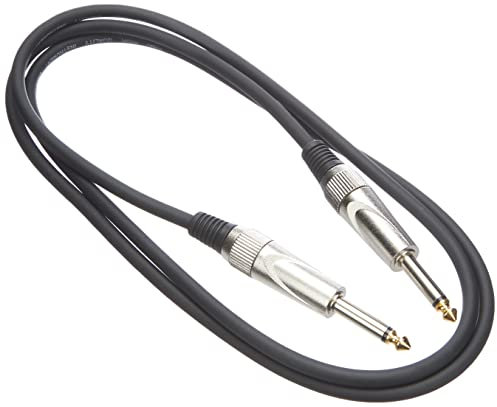 Stagg Deluxe Instrument Cable, 1/4 6.35mm Jack To Jack, Heavy-Duty Connectors, 1,5 Metres / 5 Feet, Black