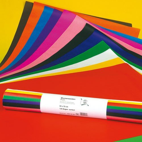 Ursus Seidenpapier farbig Blumenseide 50x70cm 20g/qm 125 Bogen 12 Farben