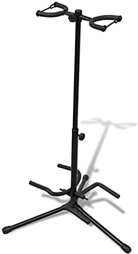 vidaXL 2-Fach Gitarrenständer Dual Doppel Gitarrenstativ E-Gitarre Bass Halter