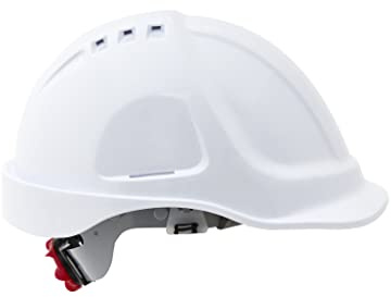 Casco protettivo con fascia antisudore, misure regolabili, EN397, rosso