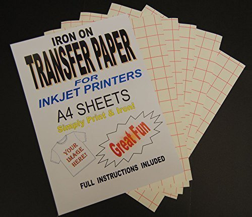 Imprimible Plancha Camiseta y Tela Papel Transfer para Luz Telas 20 A4 Hojas