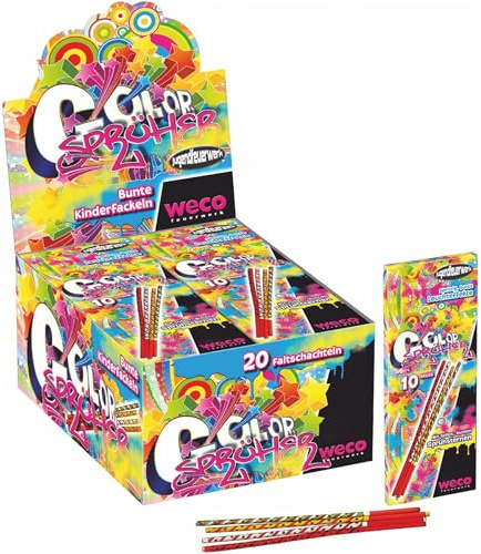 Weco 100 Color Sprüher 20cm - Kinder Fackel - Handfontäne