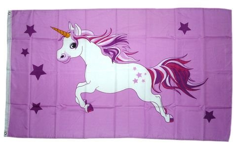Fahne/Flagge Einhorn rosa NEU 90 x 150 cm