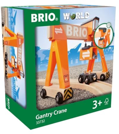 BRIO World 33732 Container Verladekran - Zubehör für die BRIO Holzeisenbahn – Empfohlen für Kinder ab 3 Jahren, 18 x 9 x 15 cm