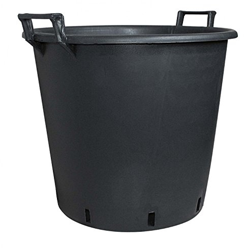 geli Thermo Plastic Pflanzcontainer aus Kunststoff mit Griff Schwarz, Durchmesser:50 cm