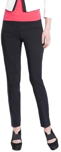 SLIM-SATION Dam brett band ankelbyxa pull-on byxa med magkontroll, Svart, 44