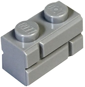 LEGO Parts and Pieces: Light Gray (Medium Stone Grey) 1x2 Masonry Profile Brick x100