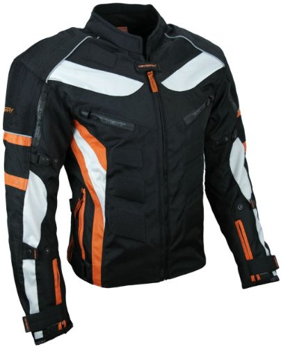 HEYBERRY Textil Motorrad Jacke Motorradjacke Schwarz Orange Gr. M