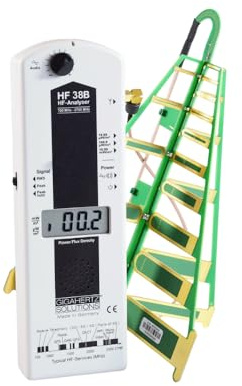 Gigahertz Solutions HF38B | Hochfrequenz Elektrosmogmessgerät | Präzise & zuverlässige Messung von Elektrischer & Magnetischer Feldstärke 800 MHz - 3,3 GHz | mit LogPer Antenne