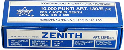 Zenith Punti Metallici Acciaio Naturale Art. 130/E (6/4) 1 Scatolina Da 10.000 Punti