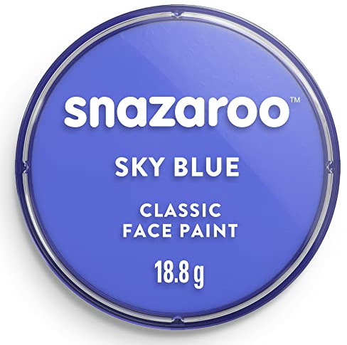 Snazaroo 1118355 Schminkfarbe - Himmelblau, 18ml Topf - hautfreundliche Gesichtschminke auf Wasserbasis, wasservermalbar, parabenfrei, Face & Bodypaint Farbe für Kinder & Erwachsene