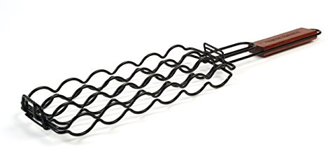 Charcoal Companion Einstellbare Wurst-Grillkorb mit Antihaftbeschichtung, multicolor, 3,4 x 10,49 x 51,41 cm, CC3059