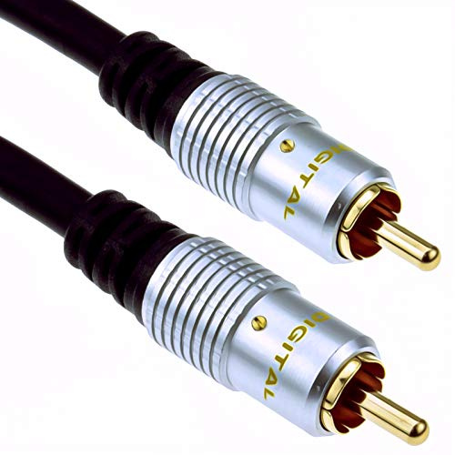 kenable Pur cuivre desoxygéné Digital l'audio ou Composite câble Cinch Fiche Vers Fiche Plaqués Or 10 m [10 mètre/10m]