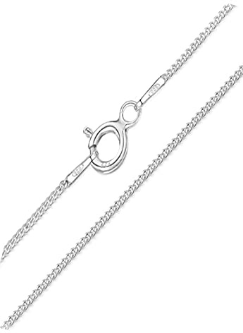 Heather Needham Silver 14 Inch Sterling Silver Curb Chain Necklace for Children 1.2 mm thick - 35 CM - Gift Boxed 8500/14/2