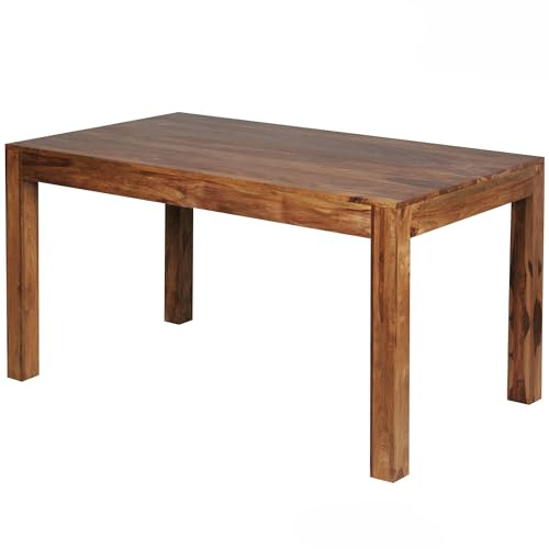 Wohnling Mumbai Table de salle à manger, 140 x 80 x 76 cm, en bois massif Sheesham intemporelle, rectangulaire, en bois, simple, grande table à manger