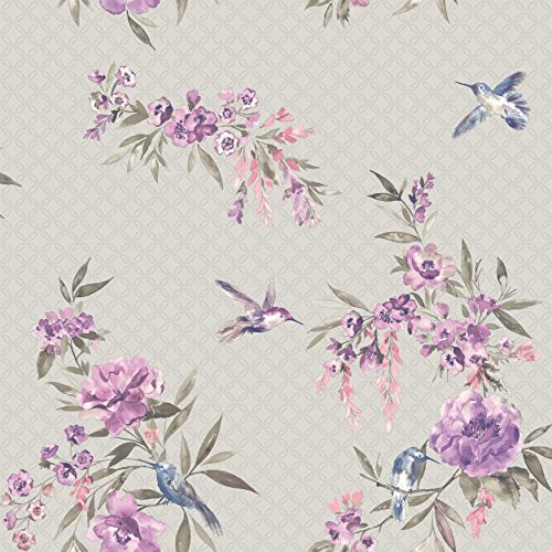 Holden Decor Heather/Plum Amaya Plum Wallpaper