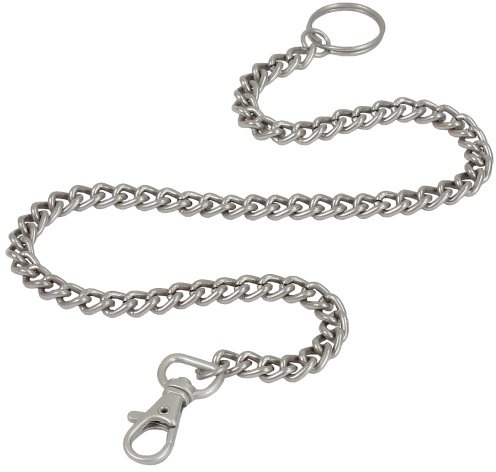Ledershop24 Safety Chain – Metal Chain Waiter Chain – Chain for Waiters Wallet Waiter's Wallet Biker Wallets Silver, silver, standard size, Minimalist