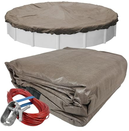 Robelle 4315-4 Premium Mesh XL Taupe Winter Cover for Round Above Ground Swimming Pools, 15'