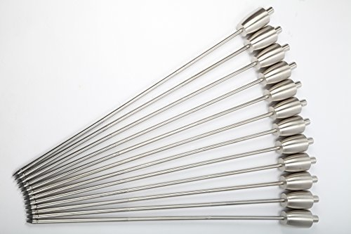 point-garden 12-teiliges Gartenfackel Ölfackel Set aus rostfreiem Edelstahl