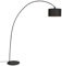 Qazqa Moderno Lámpara de arco moderna negra - VINOSSA Textil/Acero Alargada Adecuado para LED Max. 1 x 60 Watt