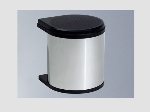 Hailo Abfallsammler 3512031 | Mono Schwenkeimer 12 Liter mit Schwenkautomatik | Einbau ab 40 cm Unterschrank mit Drehtür | Küchenabfallsammler | Kunststoff Schwarz | Mülleimer für Unterschrank