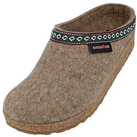 HAFLINGER Men's Gz Classic Grizzly Slippers, Earth, 15 Women/13 Men
