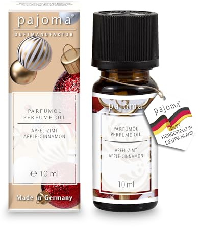 pajoma® Duftöl 10 ml, Apfel-Zimt - Weihnachtsöl/Weihnachtsduft | feinstes Parfümöl für Aromatherapie, Duftlampe, Diffuser | Premium Qualität