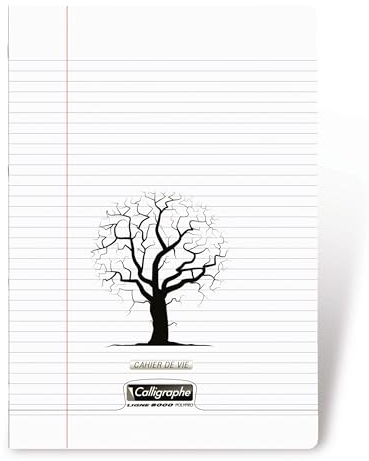 Calligraphe 18183C - Heft / Schulheft Calligraphe DIN A4+ 24x32 cm, 48 Blatt, liniert mit Rand & blanko, 90g, Transparent, 1 Stück